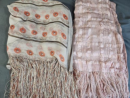 2 Vintage Silk Shawls 