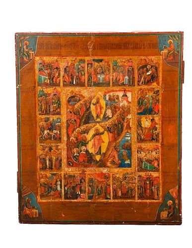 A Large Icon of the Resurrection with Marginal Scenes.