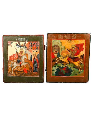 Two Icons, Saint George and Saint Demetrius.