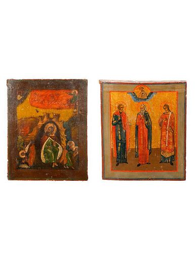 Two Icon Panels, Saint Elijah and Others.