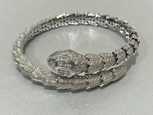 BVLGARI SERPENTI 18K White Gold Diamond Bracelet