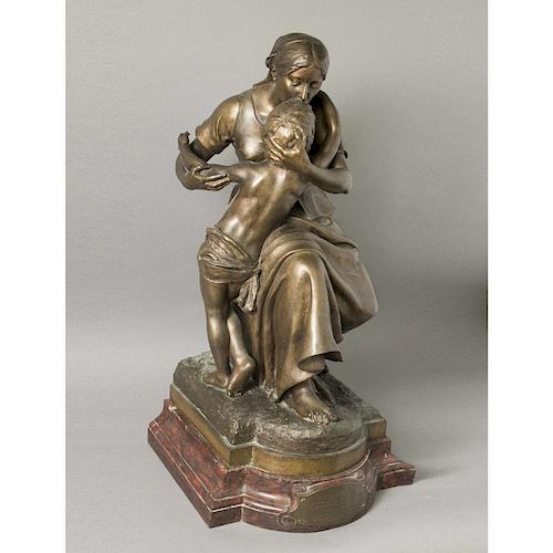 Emile Laporte Bronze, Mother and Child