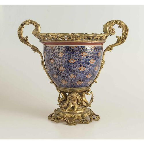 19th Century French Jardiniere with Bronze Mounts