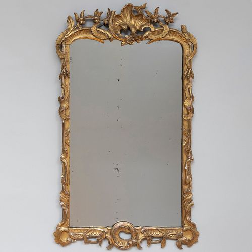 Pair of Continental Rococo Giltwood Mirrors, Possibly German