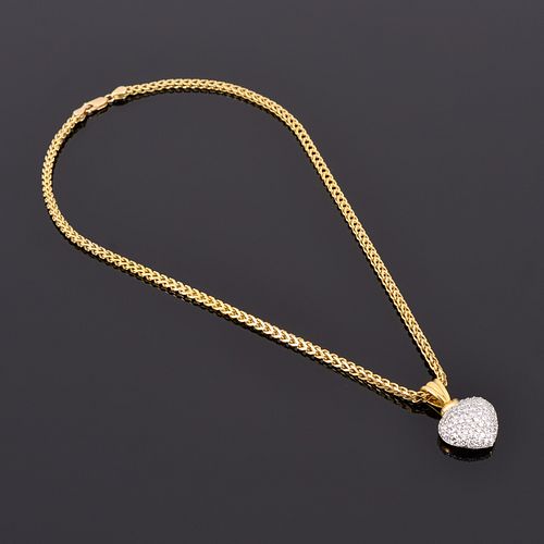 14K & 18k Gold & Diamond Estate Heart Pendant & Chain