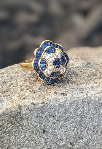 Sapphire and Diamond Vintage Ring