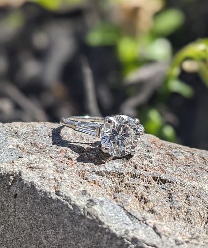 GIA 2.88 Tiffany Style Diamond Ring