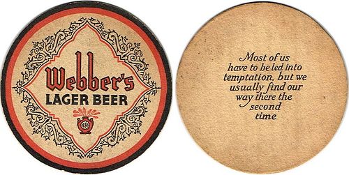 1933 Webber's Lager Beer "Most Of Us..." OH-CRO-4A East Liverpool Ohio