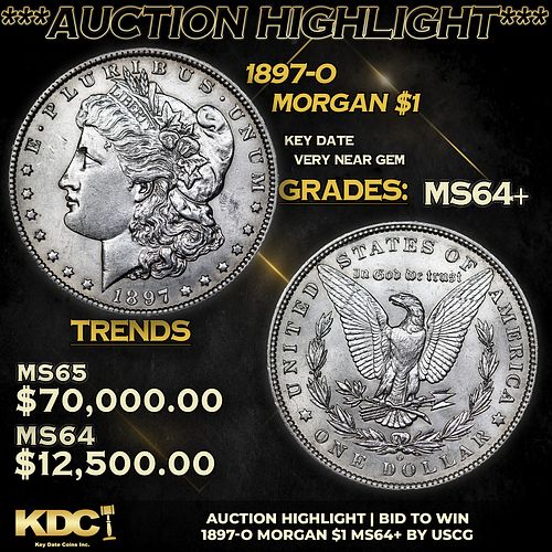 ***Auction Highlight*** 1897-o Morgan Dollar $1 Graded Choice+ Unc By USCG (fc)