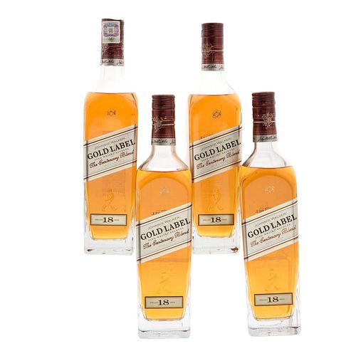 Johnnie Walker. Gold Label The Centenary Blend. Fino Whisky Escocés. Añejado 18 años. Piezas: 4.