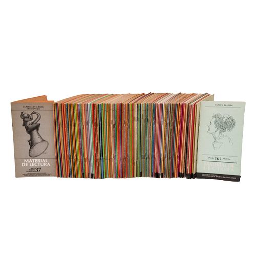 Material de Lectura.  Serie Poesía Moderna.  -México: UNAM, 1991.  Ediciones limitadas a 1,000 y 2,000 ejemplares. Pzs: 134.