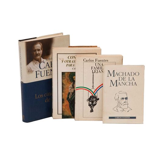 Libros escritos por Carlos Fuentes. Una Familia Lejana / Machado de la Mancha. Edición de 2,000 ejemplares. Piezas: 4.