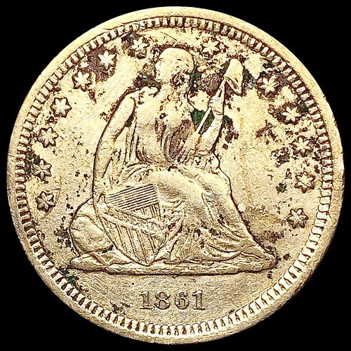 1861 Seated Liberty Quarter CLOSELY UNCIRCULATED