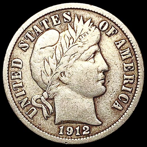 1912-D Barber Dime LIGHTLY CIRCULATED