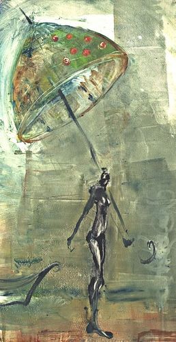 NATASHA TUROVSKY, The Green Umbrella, print on canvas
