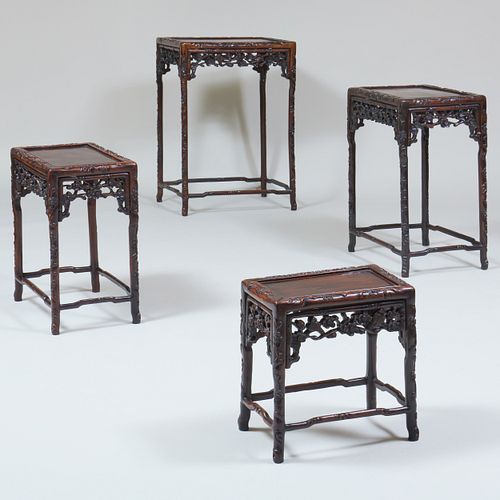 Set of Four Chinese Rosewood Nesting Tables