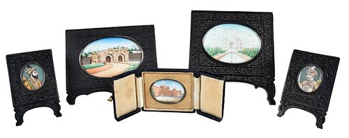 Five Indian School Miniature Paintings