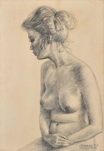 Jose Antonio Aranaz Drawing, Nude Female Figure
