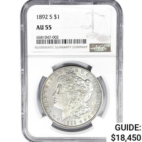 1892-S Morgan Silver Dollar NGC AU55