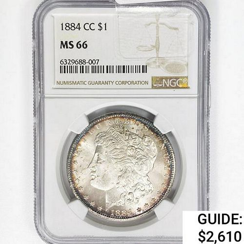 1884-CC Morgan Silver Dollar NGC MS66 