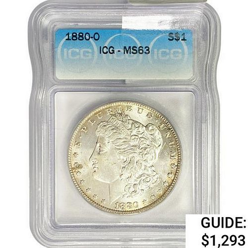 1880-O Morgan Silver Dollar ICG MS63 