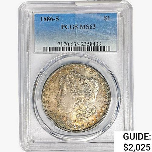 1886-S Morgan Silver Dollar PCGS MS63 
