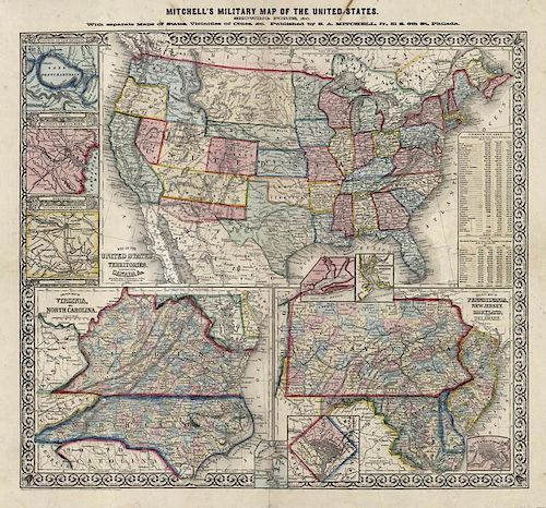 Civil War Military Map of the United States