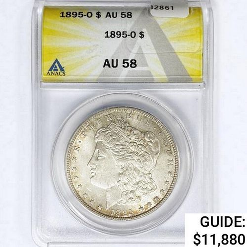 1895-O Morgan Silver Dollar ANACS AU58 