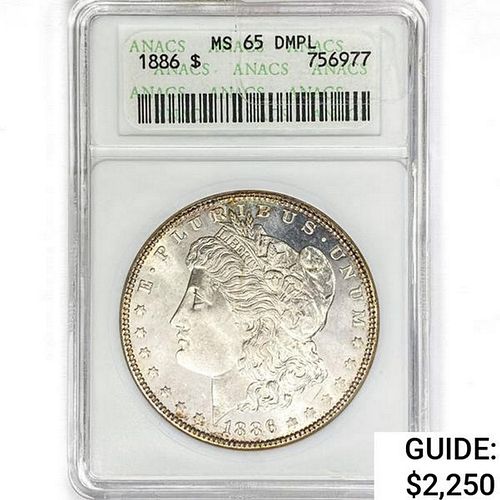 1886 Morgan Silver Dollar ANACS MS65 DMPL