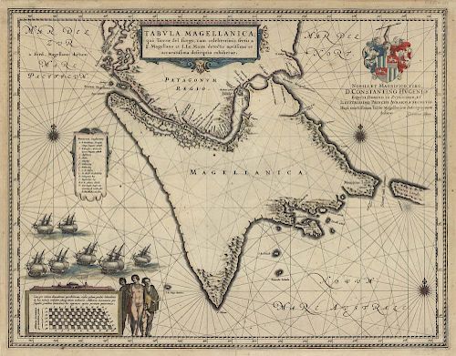 Decorative map of Cape Horn and Straits of Magellan