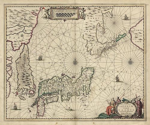 17th century sea chart of the far east