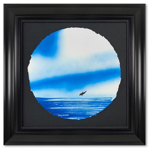 Wyland, "Dolphins" Framed, Hand Signed Original Painting with Letter of Authenticity.