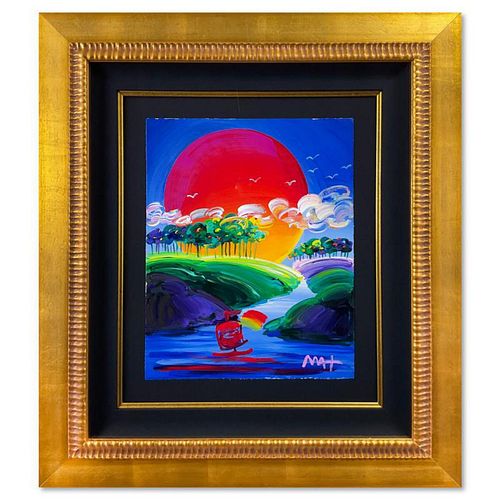 Peter Max, "Beyond Borders" Framed Original Acrylic Painting, Hand Signed with Registration Number Certifying Authenticity
