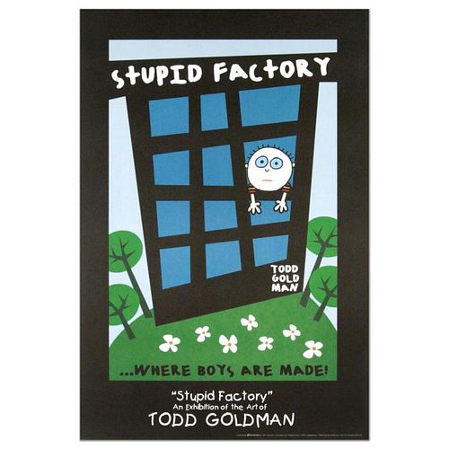Stupid Factory, Where Boys Are Made Collectible Lithograph (24" x 36") by Renowned Pop Artist Todd Goldman.