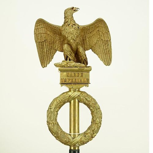 Late 19th - Early 20th Century Gilt Bronze Reproduction of a Napoleonic Imperial Guard Flag Eagle - Garde Imperiale Aigle De 