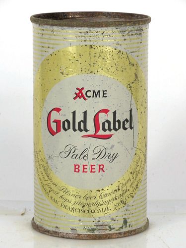 1954 Acme Gold Label Beer 12oz 29-14 Flat Top San Francisco California