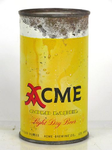 1954 Acme Gold Label Beer 12oz 28-31 Flat Top Los Angeles California
