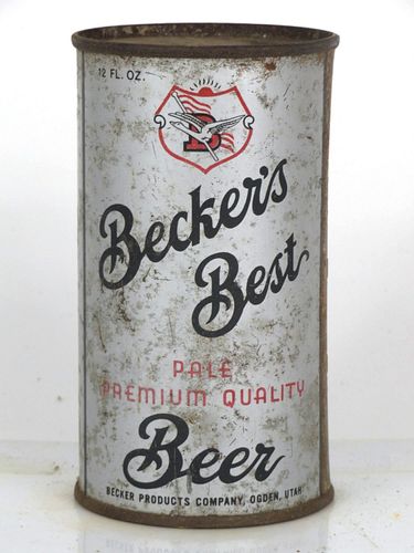 1952 Becdker's Best Beer 12oz 35-26 Flat Top Ogden Utah