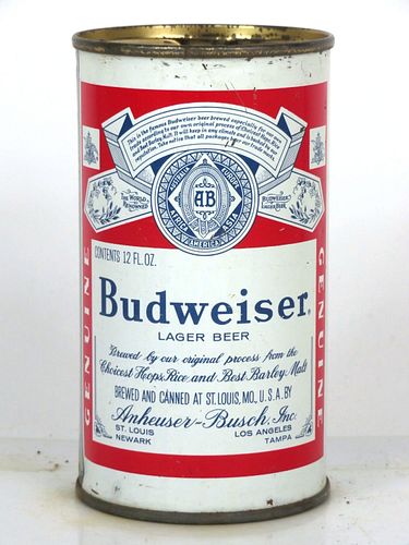 1961 Budweiser Lager Beer 12oz 44-19.1 Flat Top St. Louis Missouri