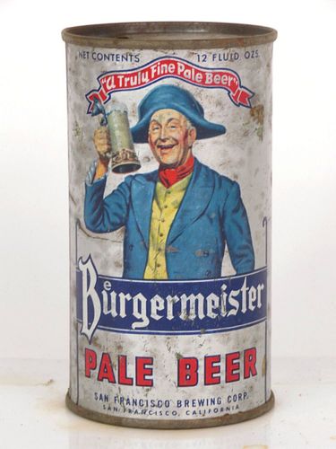 1954 Burgermeister Pale Beer (enamel) 12oz 46-32.1 Flat Top San Francisco California