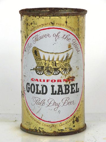 1954 California Gold Label Beer 12oz 47-36 Flat Top San Francisco California