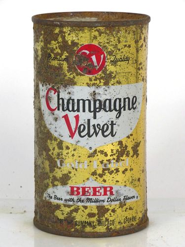 1958 Champagne Velvet Beer 12oz 48-29.3 Flat Top South Bend Indiana