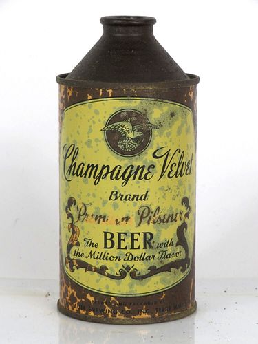 1946 Champagne Velvet Beer (flag) 12oz 157-06v1 High Profile Cone Top Terre Haute Indiana