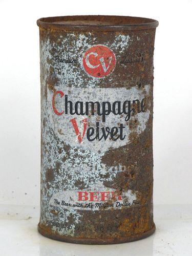 1957 Champagne Velvet Beer (Lt. Blue) 12oz 48-39 Flat Top Terre Haute Indiana
