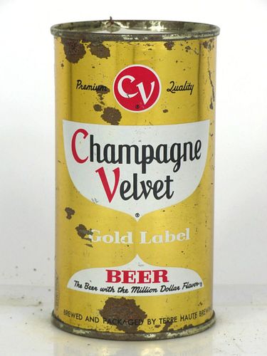 1955 Champagne Velvet Gold Label Beer (Gold) 12oz 49-06.1 Flat Top Terre Haute Indiana