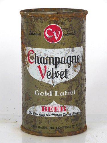 1955 Champagne Velvet Gold Label Beer (Gold) 12oz 49-06.1 Flat Top Terre Haute Indiana
