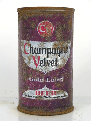 1955 Champagne Velvet Gold Label Beer (purple) 12oz 49-04 Flat Top Terre Haute Indiana