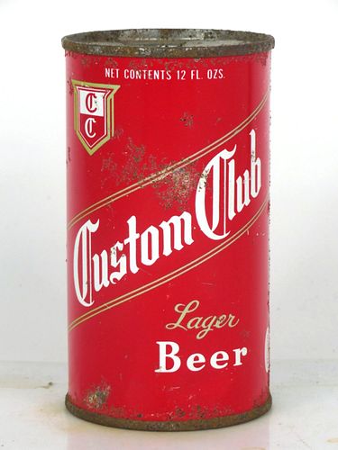 1967 Custom Club Lager Beer 12oz 53-02 Flat Top Santa Rosa California