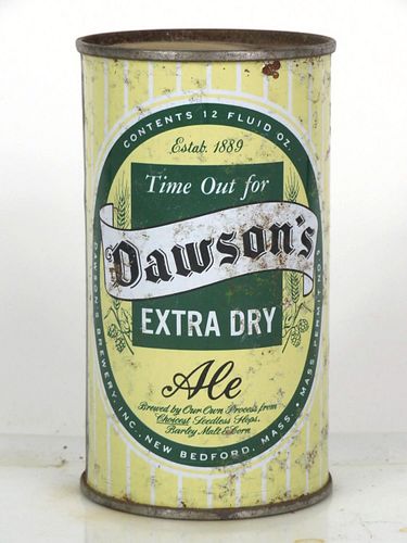 1954 Dawson's Ale 12oz 53-09 Flat Top New Bedford Massachusetts