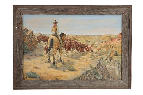 Original American E. H Gisloc Western Oil Painting